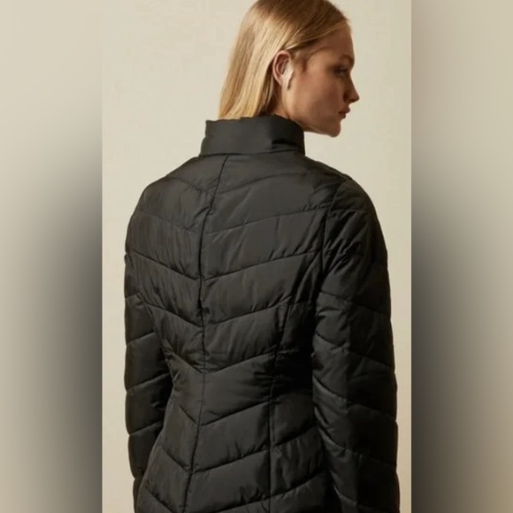 Ted Baker Puffer Zip Up Jacket Brand New With Tags Black Chevron Size 4 - 6 - Picture 2 of 6